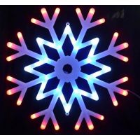 Фигура светодиодная "Снежинка", 40х40см. Подвесная. 48 светодиодов. Красный, синий, белый свет. 1403