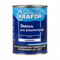 Эмаль для радиаторов и труб отопления Krafor 0,9 кг белая  26312