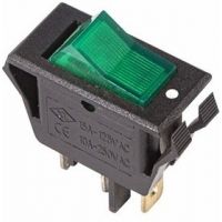 Выкл. клавишный ON-OFF 15A (3c) зеленый с подсветкой Rexant 36-2226