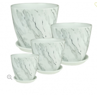 Горшок РОСПИСЬ PC158 бутон керамика V-3,8л;белый 541505