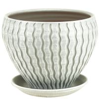 Горшок МАНЕ конус бел/сер. 21см  46-318