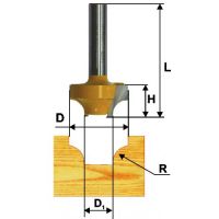 Фреза пазовая фасонная ЭНКОР 25,4х14, r6,35 хв.8мм  9291/46116