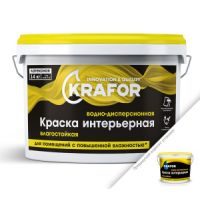 Краска интер.латексная влагостойкая 6,5кг KRAFOR (желт.)  26966