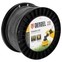 Леска триммерная 2,4*172м зубчатый квадрат DENZEL  96827