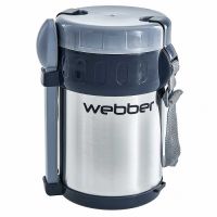 Термос WEBBER пищевой 2.0л нерж с ложкой и вилкой SSL-2000N