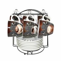 Чайный набор 12пр керамика Горячий шоколад на 6 персон 180мл на мет.подставке RS097-1060J