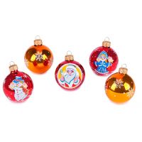 Набор новогодних шаров "Чудо" (набор 5 шт) 6 см 1485924