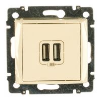 ЛЕГРАНД Розетка 2гн. USB крем  774170