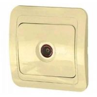 МИМОЗА Розетка ТВ проходного типа  кремовая