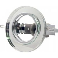 Светильник "КРУГЛЫЙ" под R50 60W E14 стекло гран.зеркал  Q01-R50 WH/CH