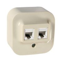 ЛЕГРАНД Розетка 1-м о/п двойн.RJ11+RJ45 кат.5eUTP QUTEO сл.кость