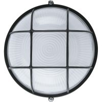 Светильник c реш. 60Вт круг черн.60 01 02  02724