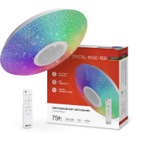 Светильник светодиодный COMFORT CRYSTAL-MUSIC-RGB 75Вт 230В 3000-6500K 6000Лм 505x125мм с пультом ДУ IN HOME