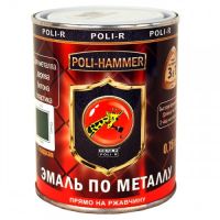 Грунт-эмаль POLI - HAMMER гладкая серебристая 0,25л. (1265)  14343