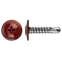 Саморезы с прессшайбой 4,2*25 сверло (бордовые) RAL3005