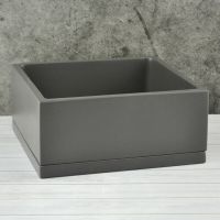 Горшок Кубик Графит низкий 20*20/h9см   NK50/8