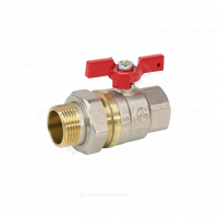 Кран шаровой латунь полн бабочка, Euro Ду20 Ру30 м/амер Aquasfera 1007-02 007-7398