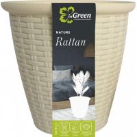 Кашпо напольное Rattan 50л с внутренним горшком 27л сливочный ING6216СЛВ