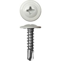 Саморезы с прессшайбой 4,2*32 сверло (белые) RAL9003 788795