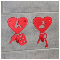 Набор крючков «Возлюбленые», 2 шт, металл, цвет  красный 5384895