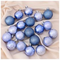 Набор шаров пластик d-4 см, 20 шт "Метелица ассорти" сиреневый   6490371