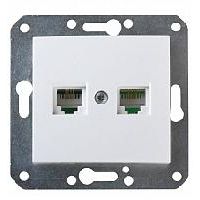 Розетка 2-мест.телеф. Volsten Magenta V01-11-F22-M RJ-11 белая м-зм