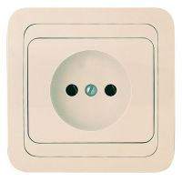 МИМОЗА Розетка 1гн.б/з кремовая