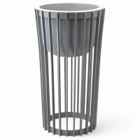 Кашпо Standy на подставке h54см/d29,5см платина