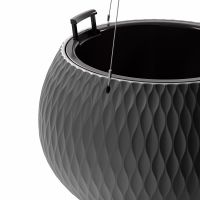 Кашпо подвесное ЖЕМЧУЖИНА 4л графит М8918