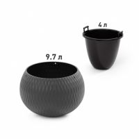 Кашпо ЖЕМЧУЖИНА 4л графит М8916