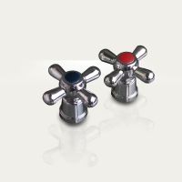 Маховик-3 белый (крест) для кран-букс с сечением "квадрат"7*7мм