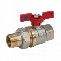 Кран шаровой латунь полн бабочка, Euro Ду20 Ру40 м/амер Aquasfera 1007-02/ 109-0433