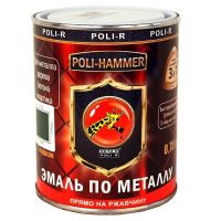 Грунт-эмаль POLI - HAMMER гладкая серебристая 0,75л. 14039