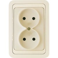 МИМОЗА Розетка 2гн.б/з кремовая 07539