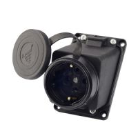 Розетка каучук с заземлением наклонная с заглушкой Lezard  106-0400-104