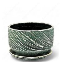 Горшок Безе изумруд плошка  15см 34-007