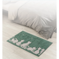 Коврик д/ванны SHAHINTEX LOOP ITALIANO 50*80 кошечки зеленый 52  802081