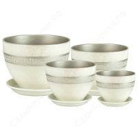 Горшок для цветов керамика с поддоном Венеция Меандр(РС312/2) 1,4л 421091