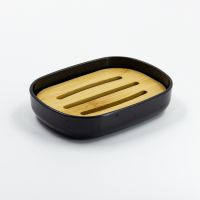 Мыльница пластик с бамбуком  13175