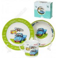 Набор посуды керамика, 3 шт, Синий грузовик, тарелка 18см, салатник 15см/350мл, кружка 230мл, с425