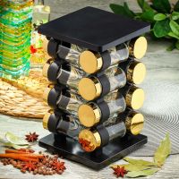 Набор для специй стекло, пластик, 16 шт, Y4-6402