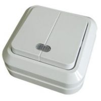 МАКЕЛ Выкл.2кл. о/п белый с подсветкой