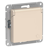 Механизм розетки 1-м с заземл. со шторками и крышкой 16А бежевая ATLAS DESIGN  ATN000246