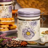 Банка для сыпучих продуктов, доломит, 0.55 л, с крышкой, Daniks, Флорина 419432