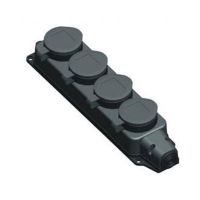 Розетка каучук 4ОП с заглушками 2Р+РЕ 16А Lezard 106-0400-0107/107  342401