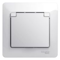 Розетка 1-м СП Glossa 16А IP20 с заземл. защ. шторки с крышкой в сборе бел. SE GSL000146  136100