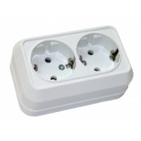 МАКЕЛ Розетка 2гн. с/з белая