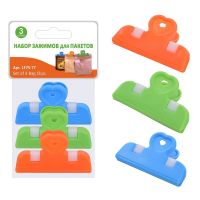 Набор зажимов д/пакетов mix 3 шт 6,5 см LF75-77  75.77