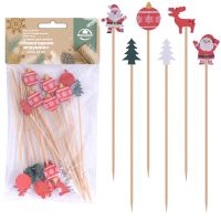 Шпажки для канапе Новогодние игрушки 24шт BJ2-446