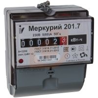 Счетчик "Меркурий 201.7 1т1ф 5А-60А на дин рейку